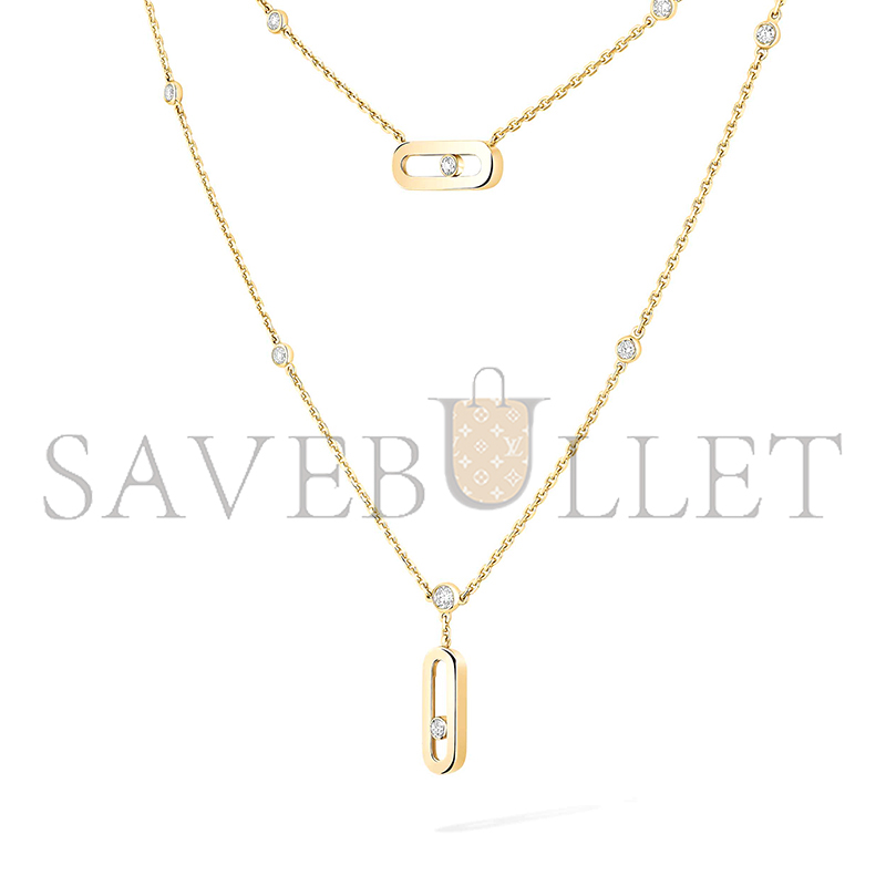 Mes1kaa move uno two-row necklace yellow gold d1am0nd necklace 08852-yg